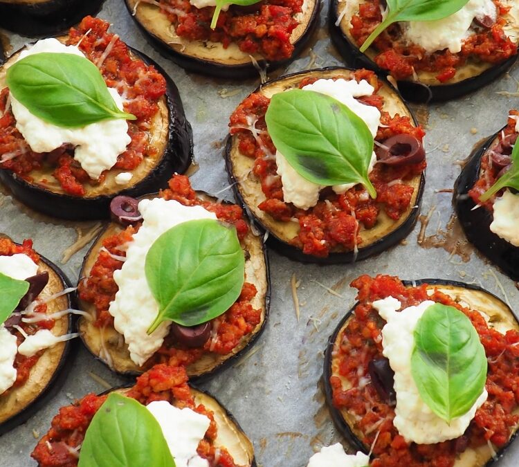 Aubergine mini pizza’s